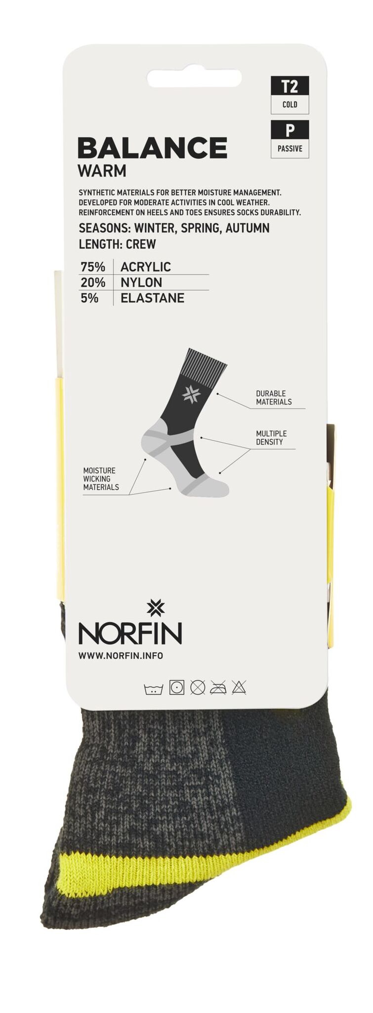 Носки NORFIN  T2P BALANCE WARM CREW р.(42-44) L