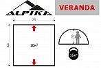 Тент -веранда ALPIKA Veranda 320х320х230 см Polyestr PU 3000